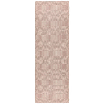 Sloan Modern Duo-Tone Geometric Diamond Hand-Woven Soft-Touch Durable Textured Wool & Cotton Blend Flatweave Pink/Cream Runner-Asiatic Carpets-Rug Love - The Most Loved Rug Store